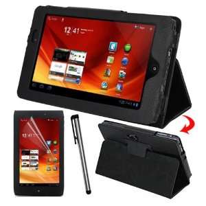   Black Stand Leather Case + Touch Stylus Pen for Acer ICONIA TAB A100