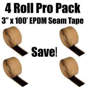   Pro Pack Bundle   3 x 100 Roll Black EPDM Double Stick Seam Tape