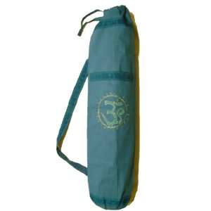   Turquoise Embroidered Yoga Mat Bag (om) 