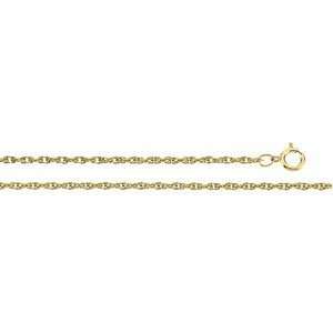  7 Inch 14K Yellow Gold Solid Rope Chain Jewelry