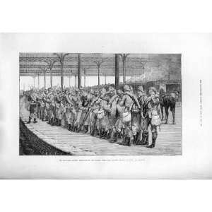  Troops At Victoria Railway Station 1881 Antique Print 
