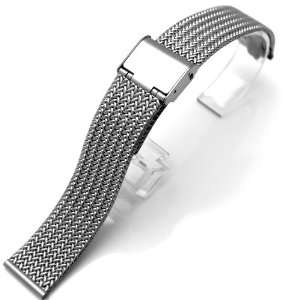   Interlock Brushed Retro Wire Mesh Watch Band Bracelet 