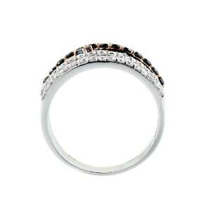 14k White and Rose Gold Wedding Ring with Round Cut Diamonds ( 0.80 