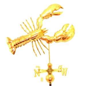  Copper Lobster Weathervane   Polished Finish Patio, Lawn 