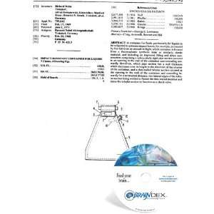  NEW Patent CD for IMPACT RESISTANT CONTAINER FOR LIQUIDS 