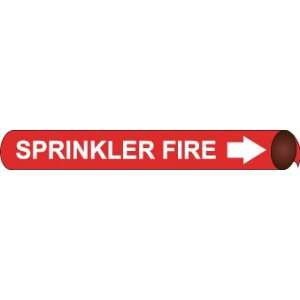 Pipemarker Strap On, Sprinkler Fire W/R, Fits 8 10 Pipe  