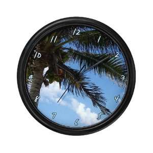  Tropical Sky Palm Photography Wall Clock by  
