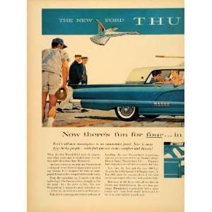   Ad Ford Thunderbird Rowing Sailing Hollywood Car   Original Print Ad