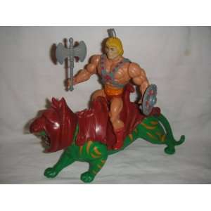   OF THE UNIVERSE BATTLE CAT AND HE MAN FIGURE SET LOOSE Toys & Games