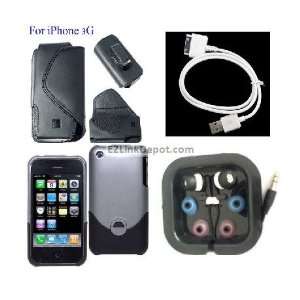   Case Cover + Earbuds / Earphone + USB 2.0 Sync Data Cable for iPhone