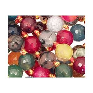  Multi Color Fire Agate Beads Faceted Round 12mm Arts 