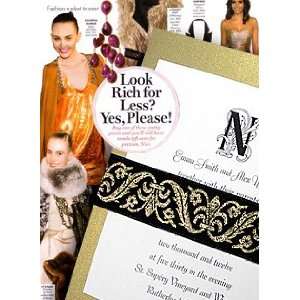  Wedding Invitations Kit Metallic Gold with French 