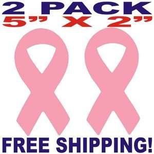 BREAST CANCER AWARENESS RIBBONS SOFT PINK DECAL STICKER VINYL BUMBER 