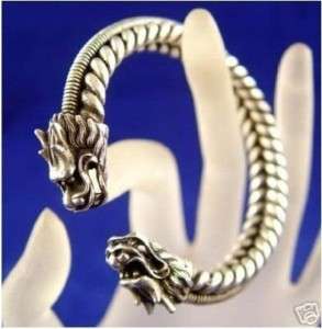 Rare tibet silver Handcrafted carved dragon bracelet  