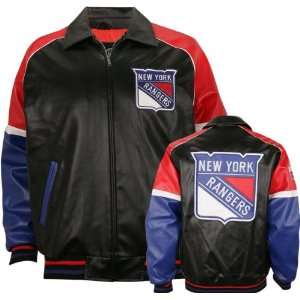  New York Rangers Varsity Faux Leather Jacket Sports 