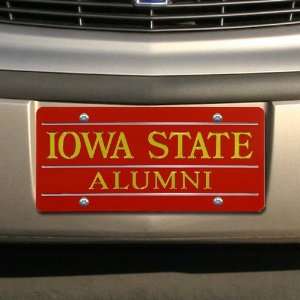 Iowa State Cyclones Red Mirrored Alumni License Plate  
