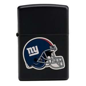  NFL Giants Matte Black Lighter & Leather Pouch Gift Set 