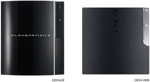 The upright height of previous PS3 models compared to the smaller of 