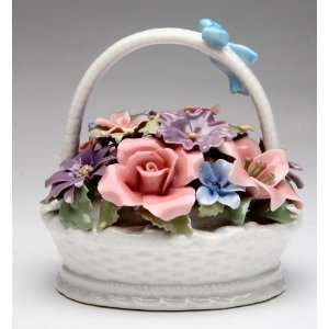  Fine Porcelain Flower Basket Figurine