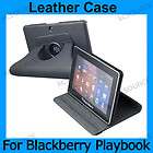 Leather folio case accessory black cocer for blackberry Playbook 