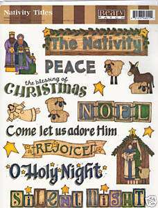 Beary Patch Scrapbooking Stickers Nativity Titles  