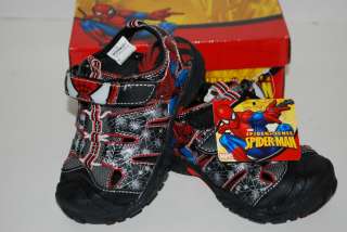NWT NEW SPIDERMAN LIGHT UP boys shoes sandals 5 6 9 toddler  