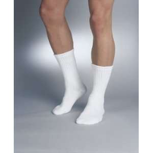   Sensifoot Crew Socks for Sensitive Feet and Diabetes, MEDIUM (white