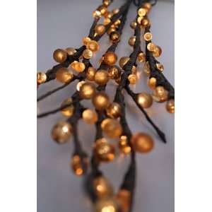  Lighted Amber Beaded Branch 80 Bulb Electric 39 Inch 5 