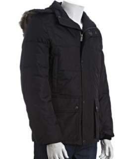 Michael Kors black down convertible faux fur hooded jacket   