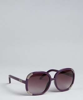 Chloe plum and silver sectioned round oversize sunglasses