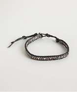 Chan Luu black pyrite on black leather cord bracelet style# 318327901