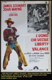Original * MAN WHO SHOT LIBERTY VALANCE * 1962 Poster John Wayne James 
