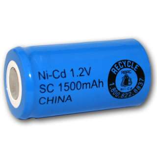 Batteriesinaflash SubC Cell 1500mAh NiCd 1.2V Flat Top Rechargeable 