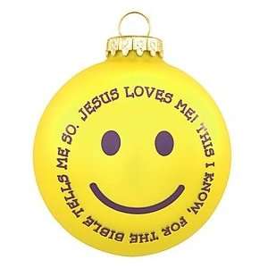  Jesus Loves Me Glass Ornament