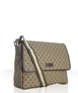 Gucci military GG canvas web stripe messenger bag   