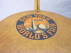   NEW YORK WORLDS FAIR CANE, SEAT, CHAIR, BY KAN O SEAT, 1935  