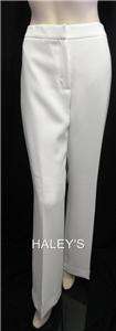 New Tahari Arthur S Levine 2PC Pants Suit Tan White Size 10 Katherine 