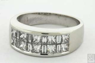 18K WHITE GOLD EXQUISITE 1.50CT VS1/F DIAMOND CLUSTER BAND RING SIZE 5 