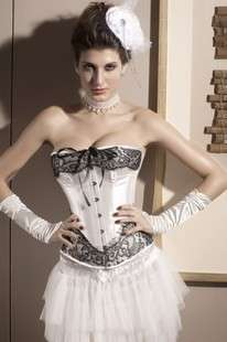 new WHITE croset dress Tutu bustier petticoat SET 5099  