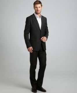 Theory black crosshatch wool Dilano M Recognition 2 button suit with 