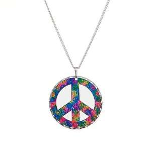 Necklace Circle Charm Peace Symbols Inside Tye Dye Peace Symbol 
