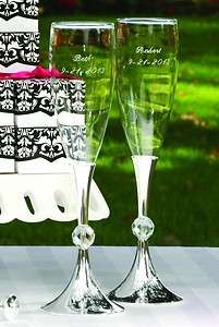   Ball Wedding Toasting Flutes Glasses Elegant Reception Toast Champagne