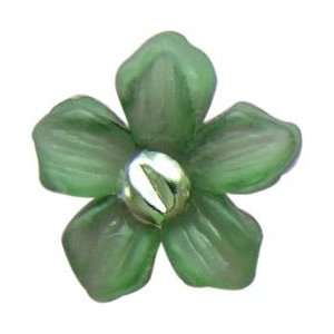  3D Frosted Floral Brads 9/Pkg   Green & White Arts 