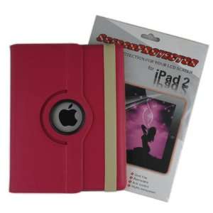 360 Degree rotatable Ipad 2 Smart Leather Stand Case Cover+LCD Screen 
