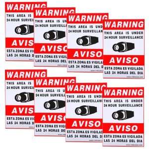 Pack 11.5x8.3 Security Warning Decals Weatherproof Vinyl Window 