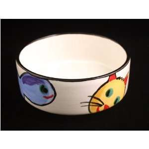 Luxury Ceramic Cat Bowl Dancing   White 