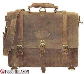 Chestnut Rustic Vintage Leather Briefcase Backpack Laptop Bag   Large