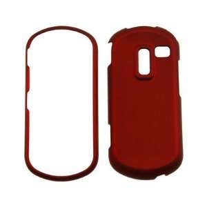  Rubber Coated Plastic Phone Cover Case Red For Samsung Restore 