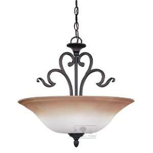 Heart island   14 3/4 3 light pendant in oil rubbed bronze with smoke