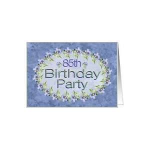  85th Birthday Party Invitations Lavender Flowers Card 